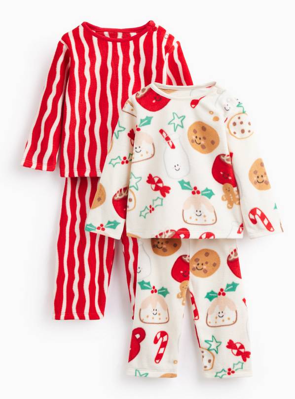 Christmas Treats Fleece Pyjama Sets 2-Pack 3-6 months